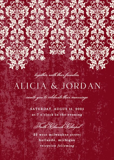 Glamor lace - wedding invitation