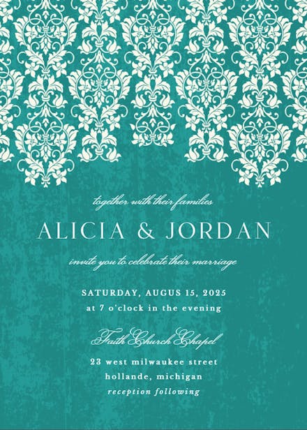 Glamor lace - wedding invitation