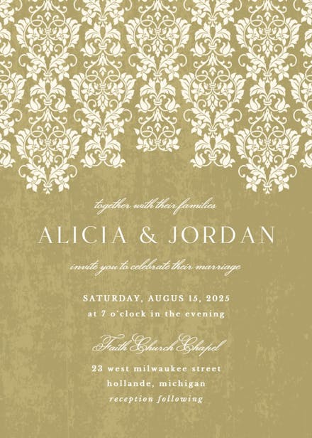 Glamor lace - wedding invitation