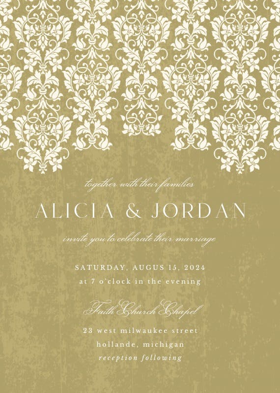 Glamor lace - wedding invitation
