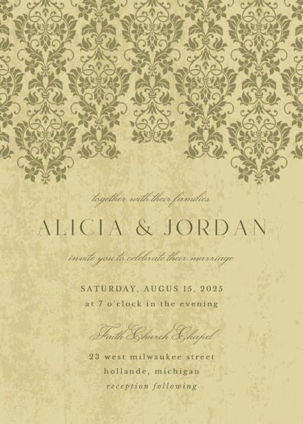 Glamor lace - wedding invitation