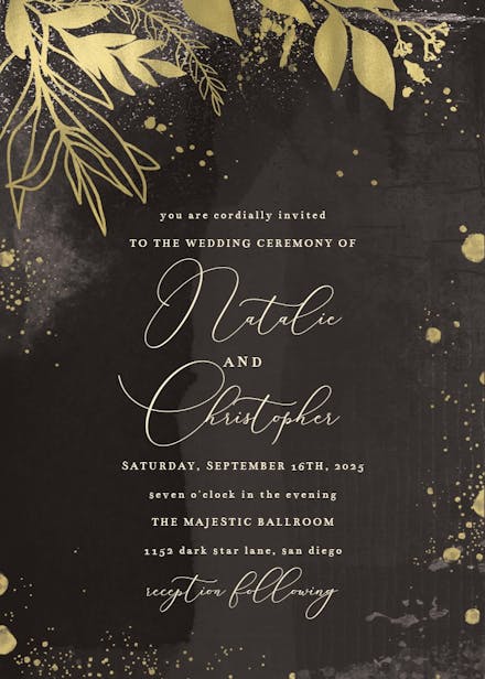 Glided greenery - wedding invitation