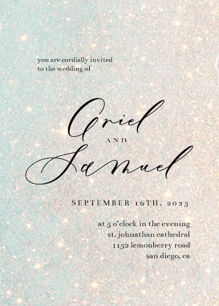 Glitter day - wedding invitation