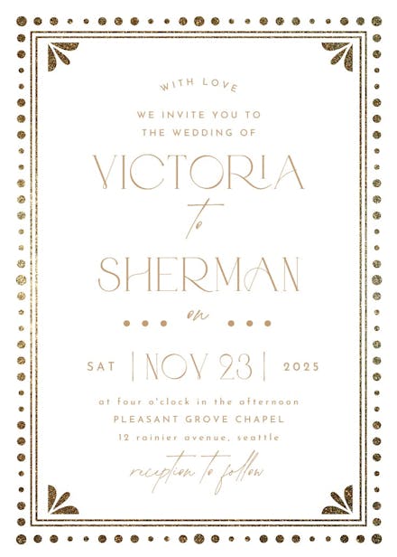Gold & black - wedding invitation