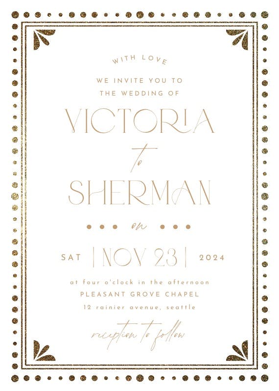 Gold & black - wedding invitation