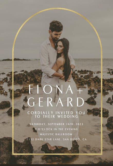 Gold Arch - Wedding Invitation