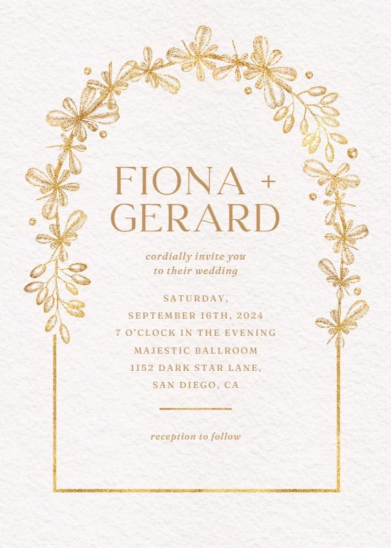 Gold autumn - wedding invitation