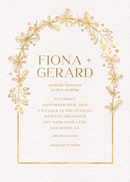Gold autumn - wedding invitation
