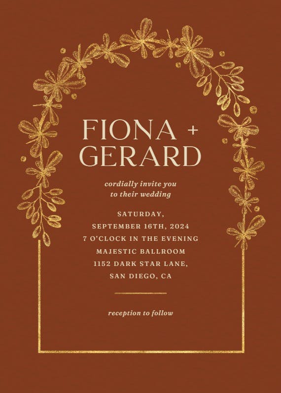Gold autumn - wedding invitation