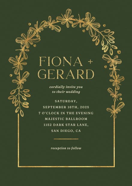 Gold autumn - wedding invitation