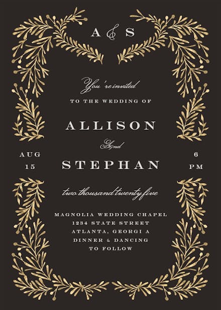 Gold leaf - wedding invitation