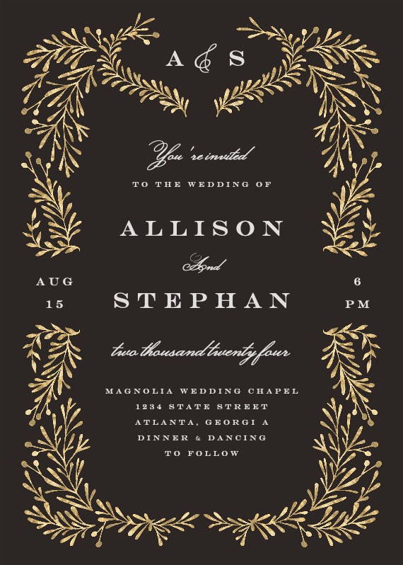 Gold leaf - wedding invitation