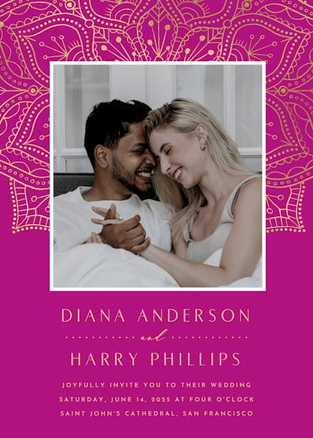 Gold mandalas - wedding invitation