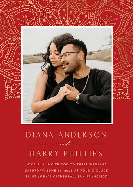 Gold mandalas - wedding invitation