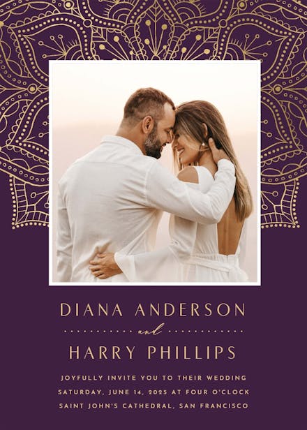 Gold mandalas - wedding invitation