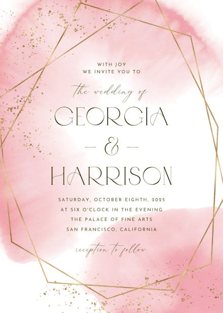 Gold polygon - wedding invitation