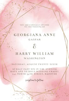 Gold polygon - Wedding Invitation