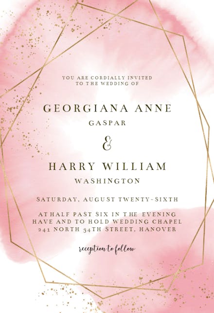 Gold polygon - Wedding Invitation Template (free ) ile ilgili görsel sonucu