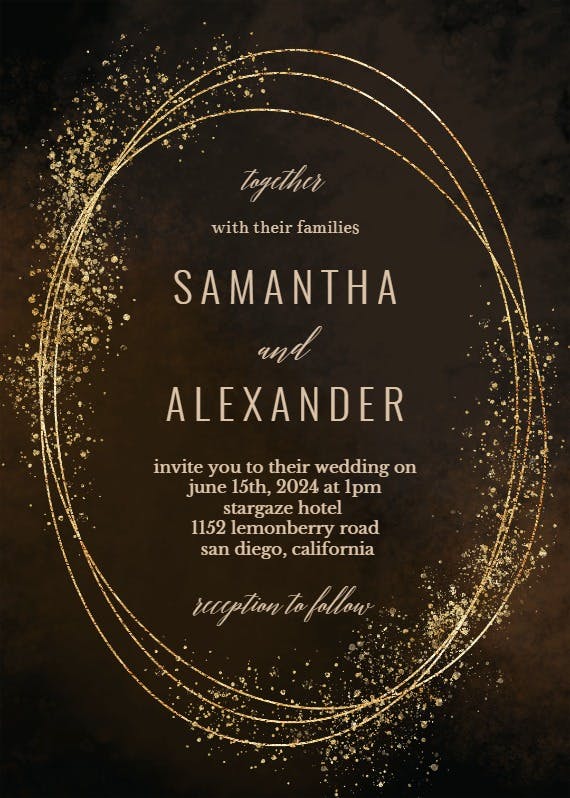 Gold texture -  invitación de boda