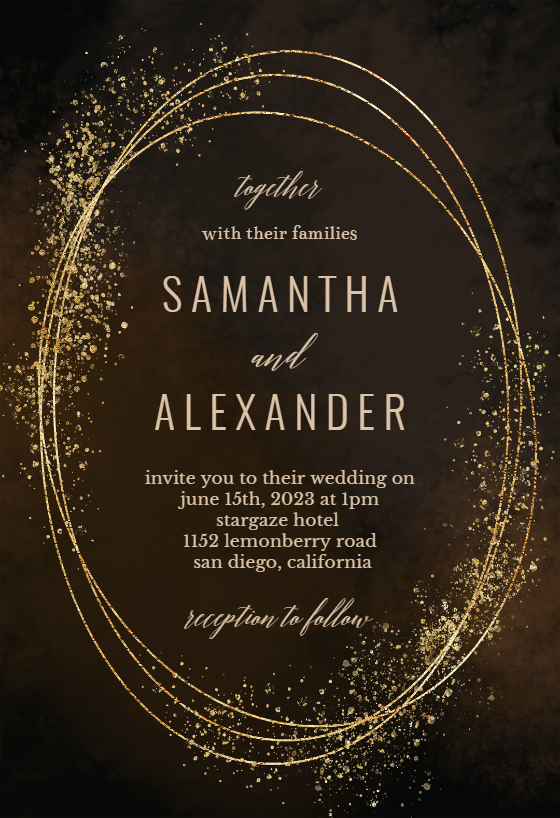 Glided greenery - Wedding Invitation Template | Greetings Island