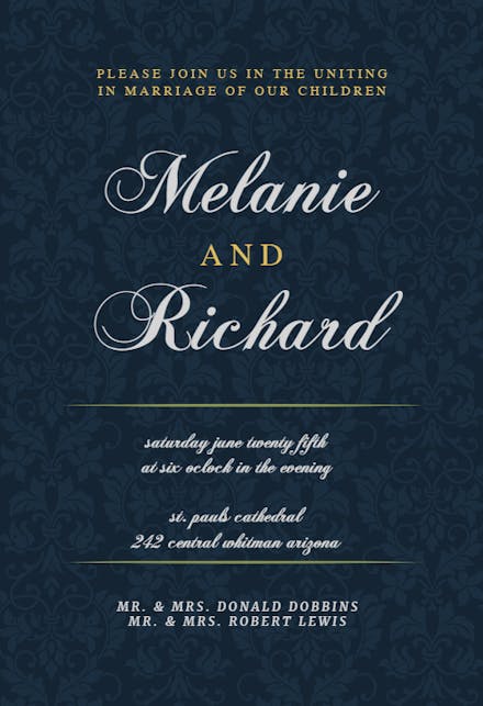 Golden black - wedding invitation