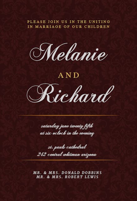 Golden black - wedding invitation