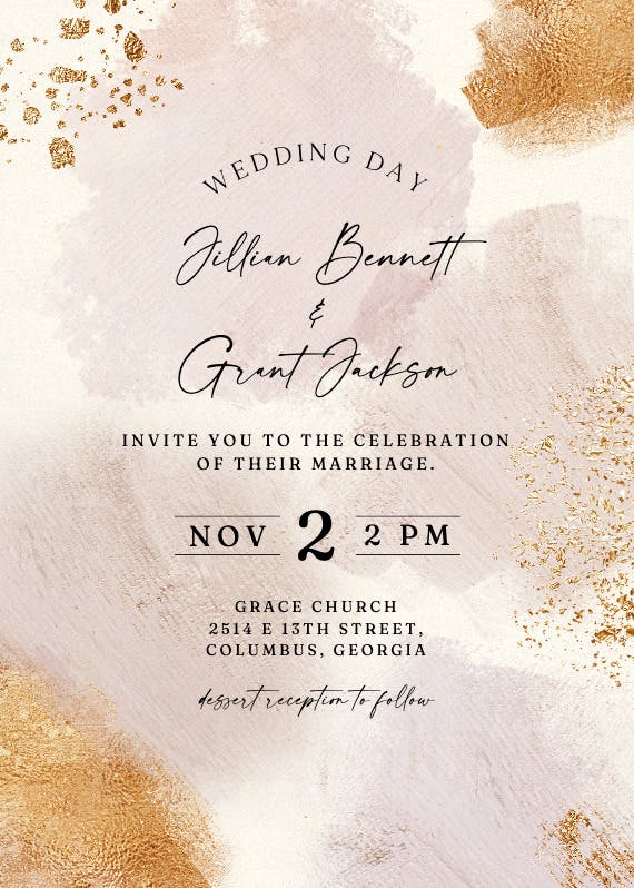 Golden dream - wedding invitation