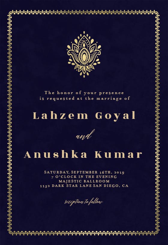 Golden Paisley - Wedding Invitation Template (Free) | Greetings Island