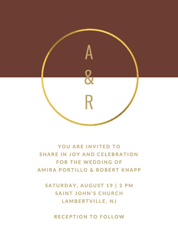 Golden ring - wedding invitation