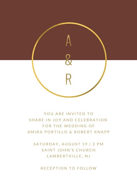 Golden ring - wedding invitation