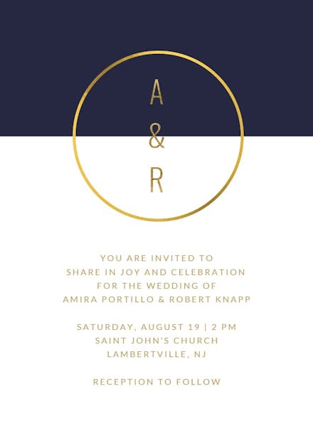 Golden ring - wedding invitation
