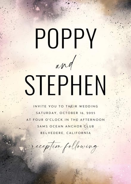 Golden storm - wedding invitation