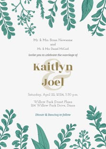Graceful greenery - wedding invitation