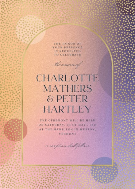 Gradient arched window - wedding invitation