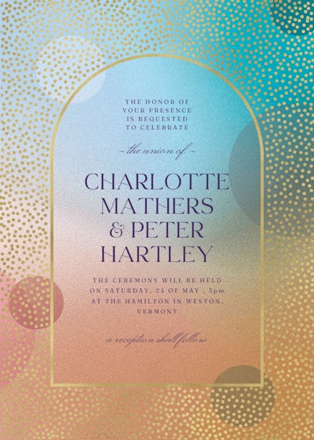 Gradient arched window - wedding invitation