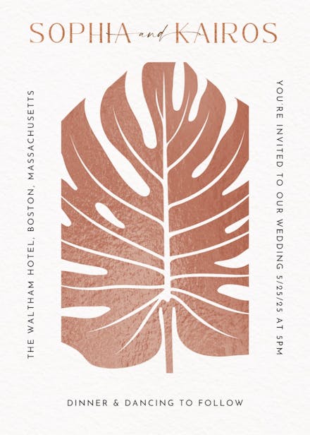 Graphic greenery - wedding invitation