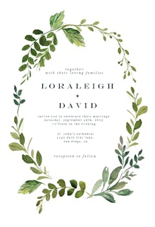 Green Wreath - Wedding Invitation
