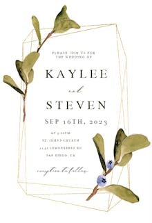 Greenery blueberry frame - wedding invitation