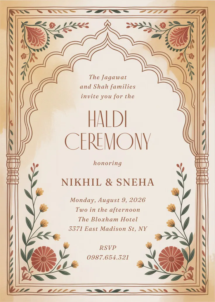 Haldi radiance - wedding invitation