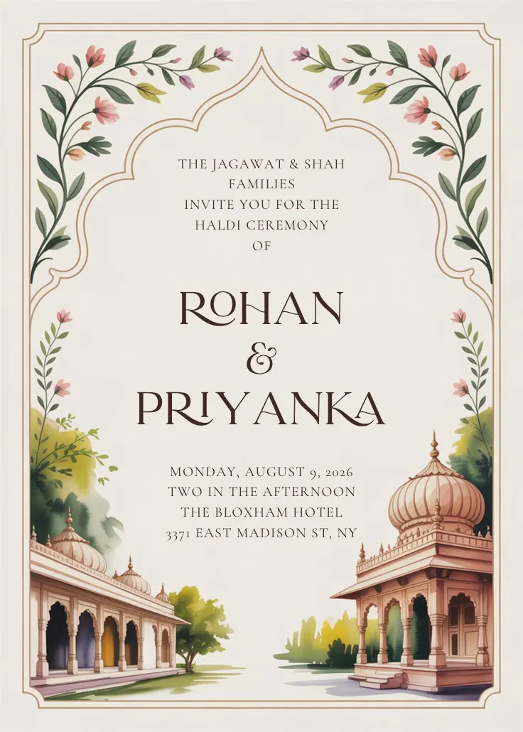 Haldi sanskar - wedding invitation