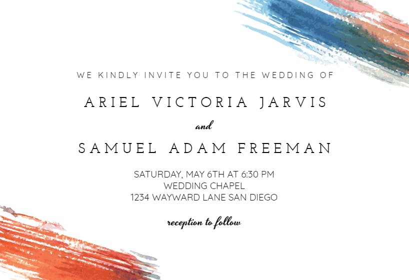 Hand painted - wedding invitation