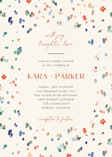 Heart-fetti - wedding invitation