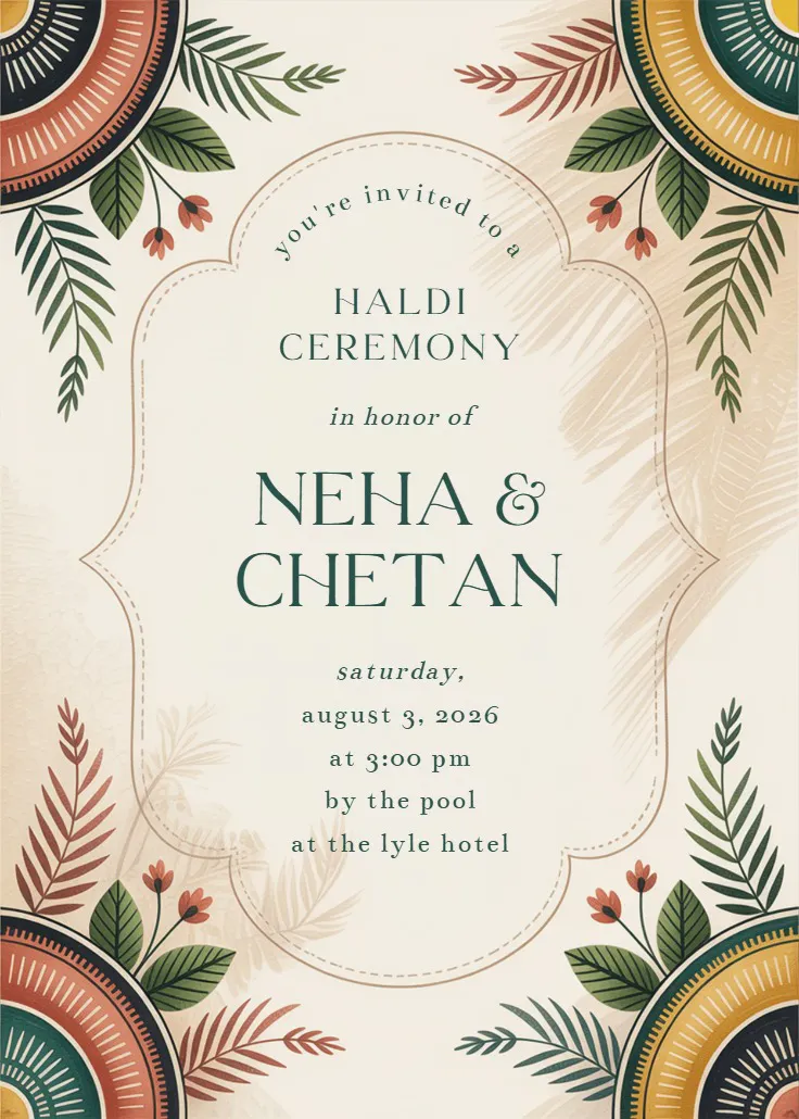 Henna bloom - wedding invitation