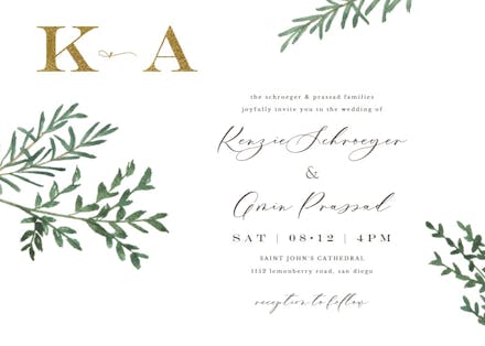 Herbs - wedding invitation