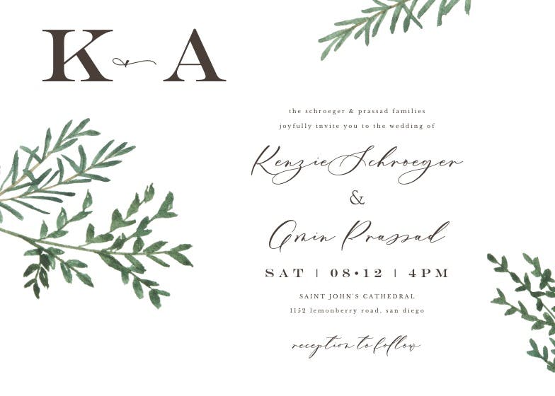 Herbs - wedding invitation