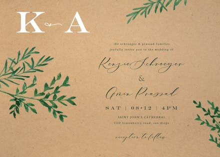 Herbs - wedding invitation
