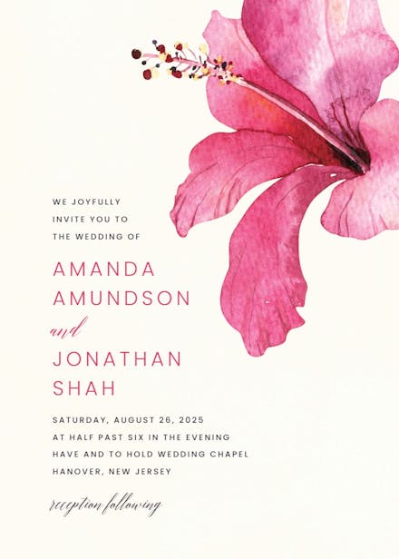 Hibiscus - wedding invitation