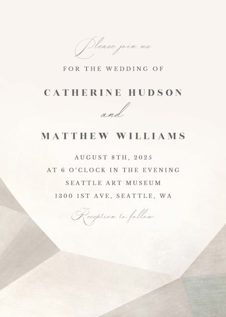 Hint of sands - wedding invitation