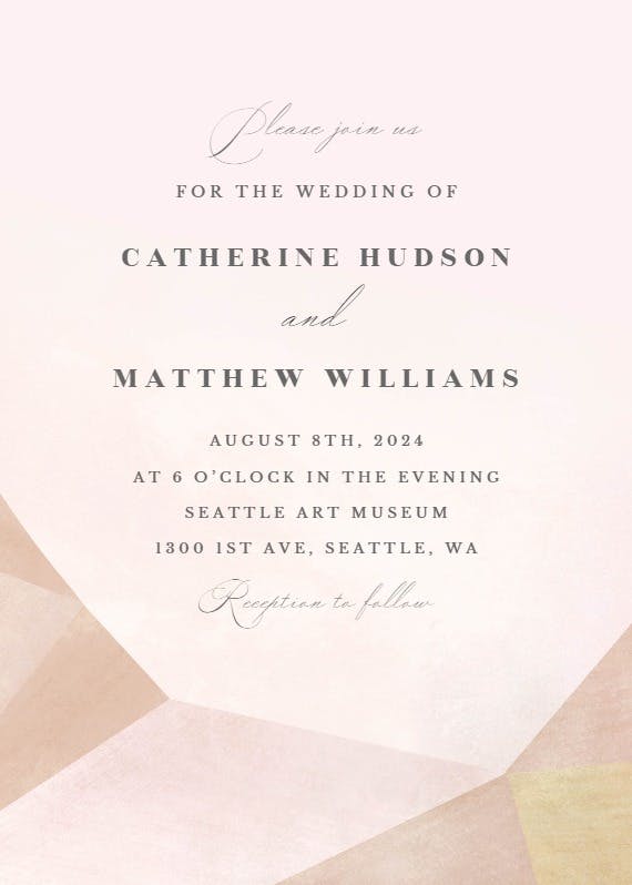 Hint of sands - wedding invitation