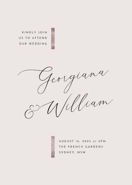 Hints of gold - wedding invitation